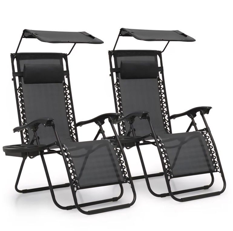 2 Zero Gravity Chairs with Canopy, (New in Box)