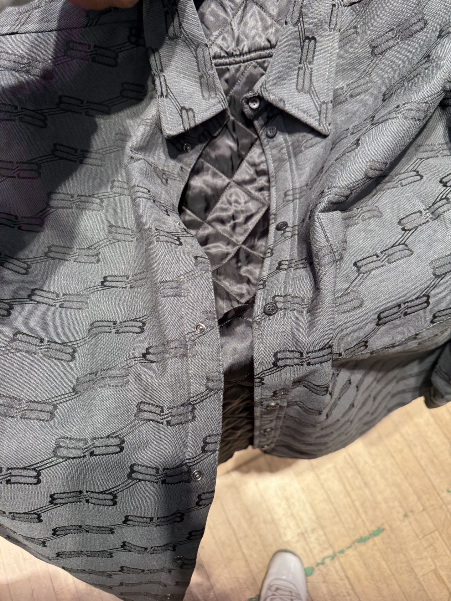 Balenciaga Printed Monogram Shirt Jacket Sz 52