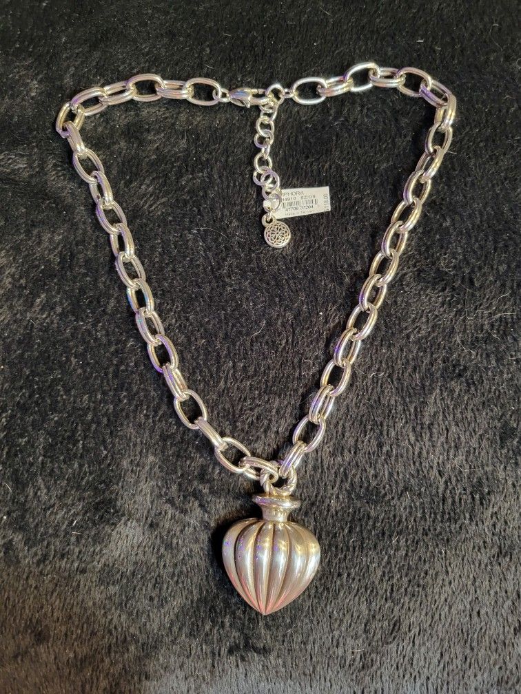 AMPHORA HEART Silver Statement Brighton Large Pendant NECKLACE 