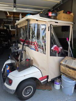 Golf Cart with Enclosure Cover