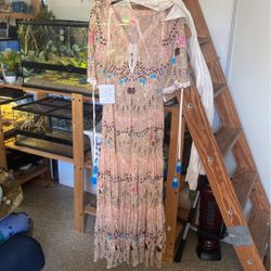 Free People Embroidered Ivory Dress 