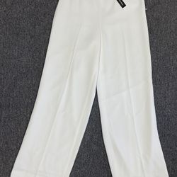 Linda Allard Ellen Tracy Women's White High Rise Dress Pants Size 12 ~ MSRP $248