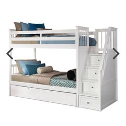 Flynn Trundle Bunk Bed with Storage Stairs