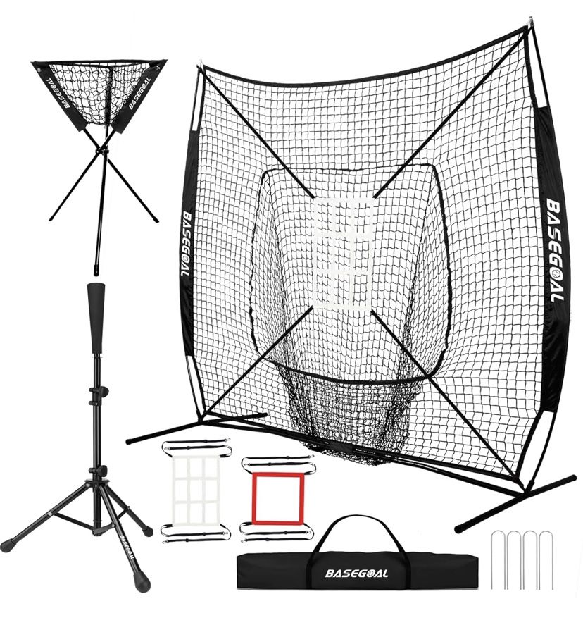 Baseball Softball Practice Net with Ball Caddy