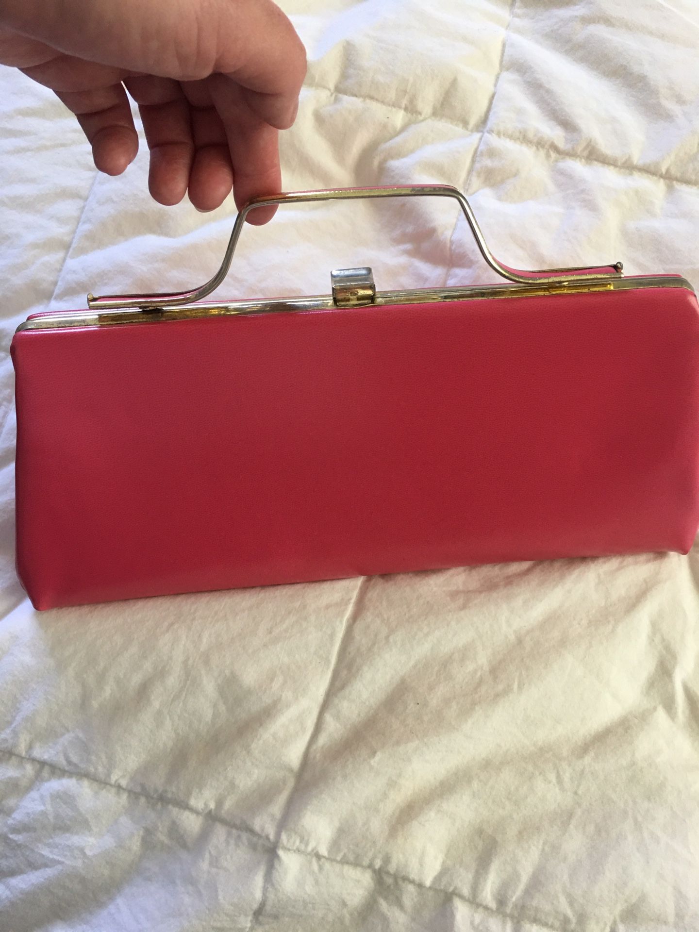 Vintage Pink Hardshell Handbag