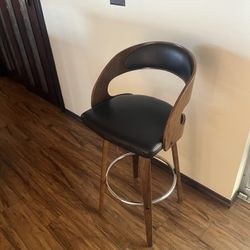 3 Faux Leather Barstools 