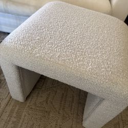 New Boucle Cream 18” Ottoman Stool 
