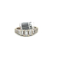 14kt White Gold Emerald Cut Diamond Ring 4.30grams Size 7 164716 1