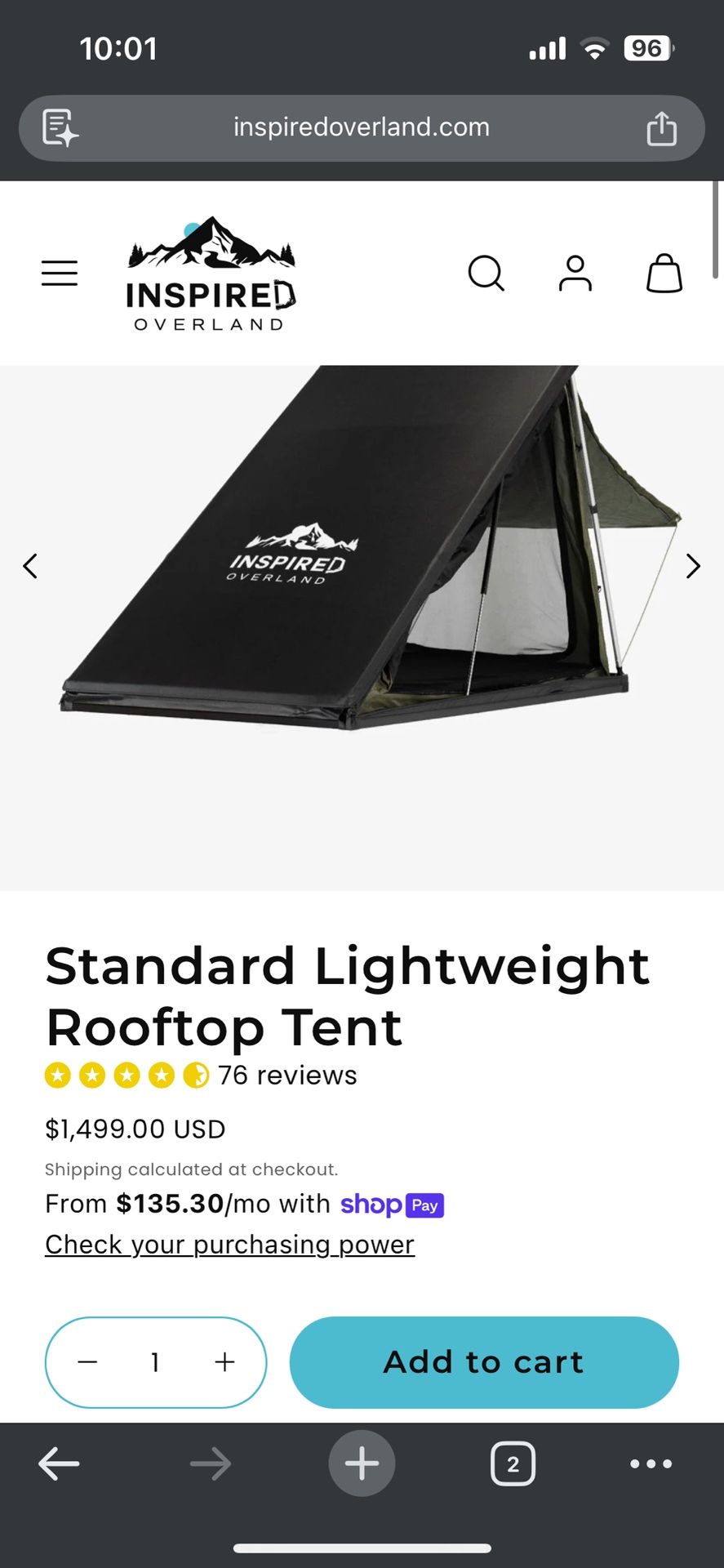 Inspired Overland Roof Top Tent (RTT)