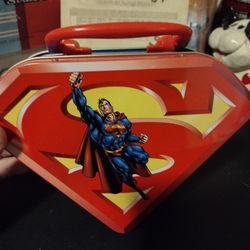 Brand New Superman Shield Tin Lunchbox