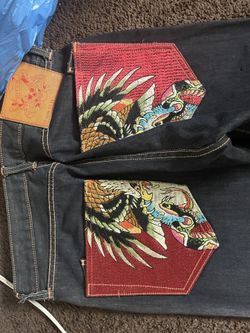 ed hardy embroidered jeans