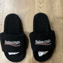Balenciaga furry sandals