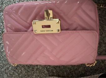 MK Pink Patent Quilted Shoulder Bag