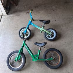 Kids learning bikes
