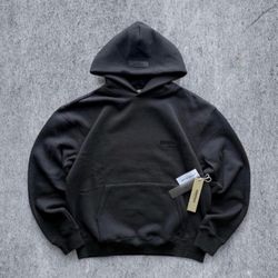 Fear of God, essentials hoodie, black