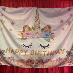 Unicorn  Backdrop 5x3 $6