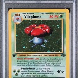 VILEPLUME HOLO #15 2000 POKEMON ITALIAN JUNGLE 1ST EDITION PSA 7