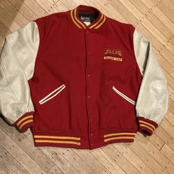 Vintage Butwin 1950-1960s Leather Varsity Jacket Size XL