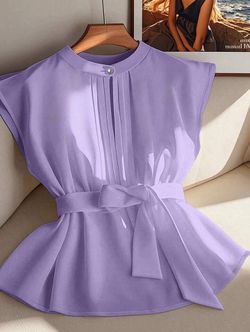GlowEve Curve Lavender Pintuck Blouse | Pearl Detail | Women’s Plus Size 4X (Fits Like 2X) | NWT