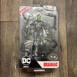 McFarlane Toys DC Direct Brainiac Platinum Edition Chase 7” Figure & Comic - NEW