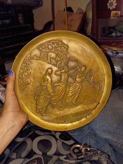 Bronze copper vintage plaque