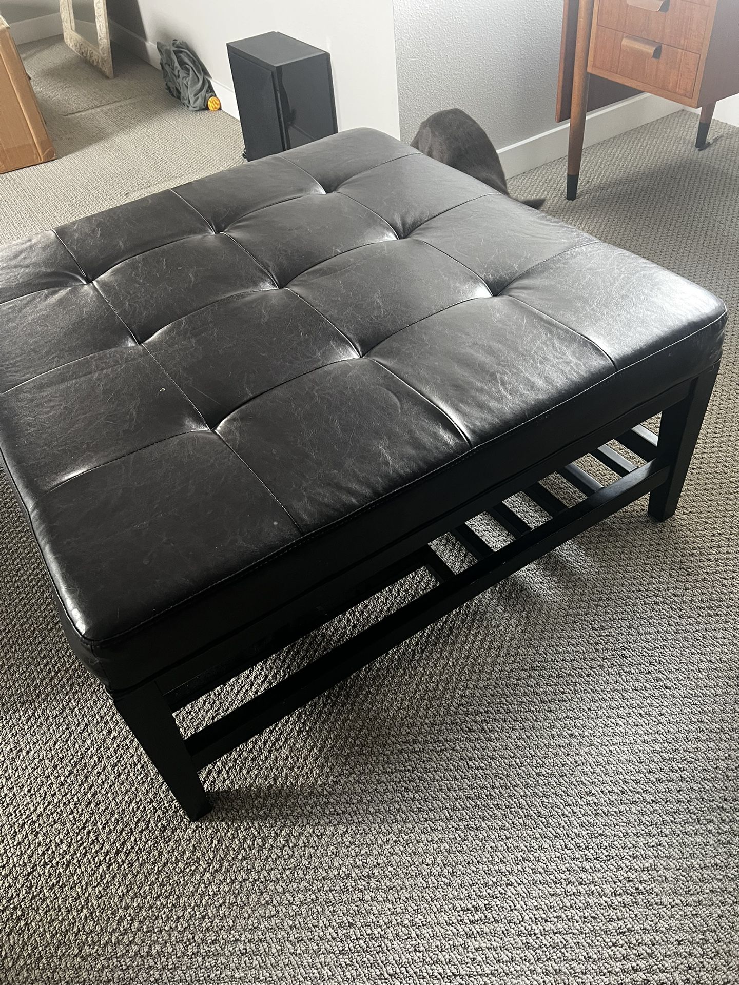 Leather Ottoman 