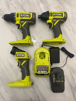 NEW!! Ryobi ONE+ 18V Drill,  Impact Driver Combo w/ Battery, Charger & LED light