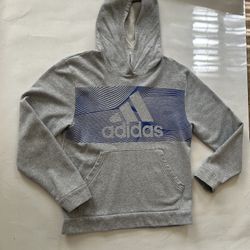 Boys Adidas Gray/Blue Hoodie Size 18/20
