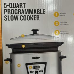 Brand New Bella-Slow cooker 5 Quart programmable