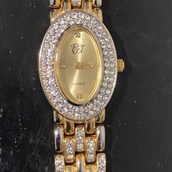 Women’s Gold-Tone ECJ Quartz Watch – Crystal Accent – Working