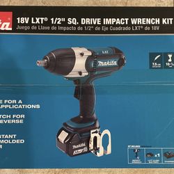 MAKITA 18V LXT Lithium-Ion Cordless 1/2in Sq Drive Impact Wrench Kit NEW! retails $249 @ Home Depot