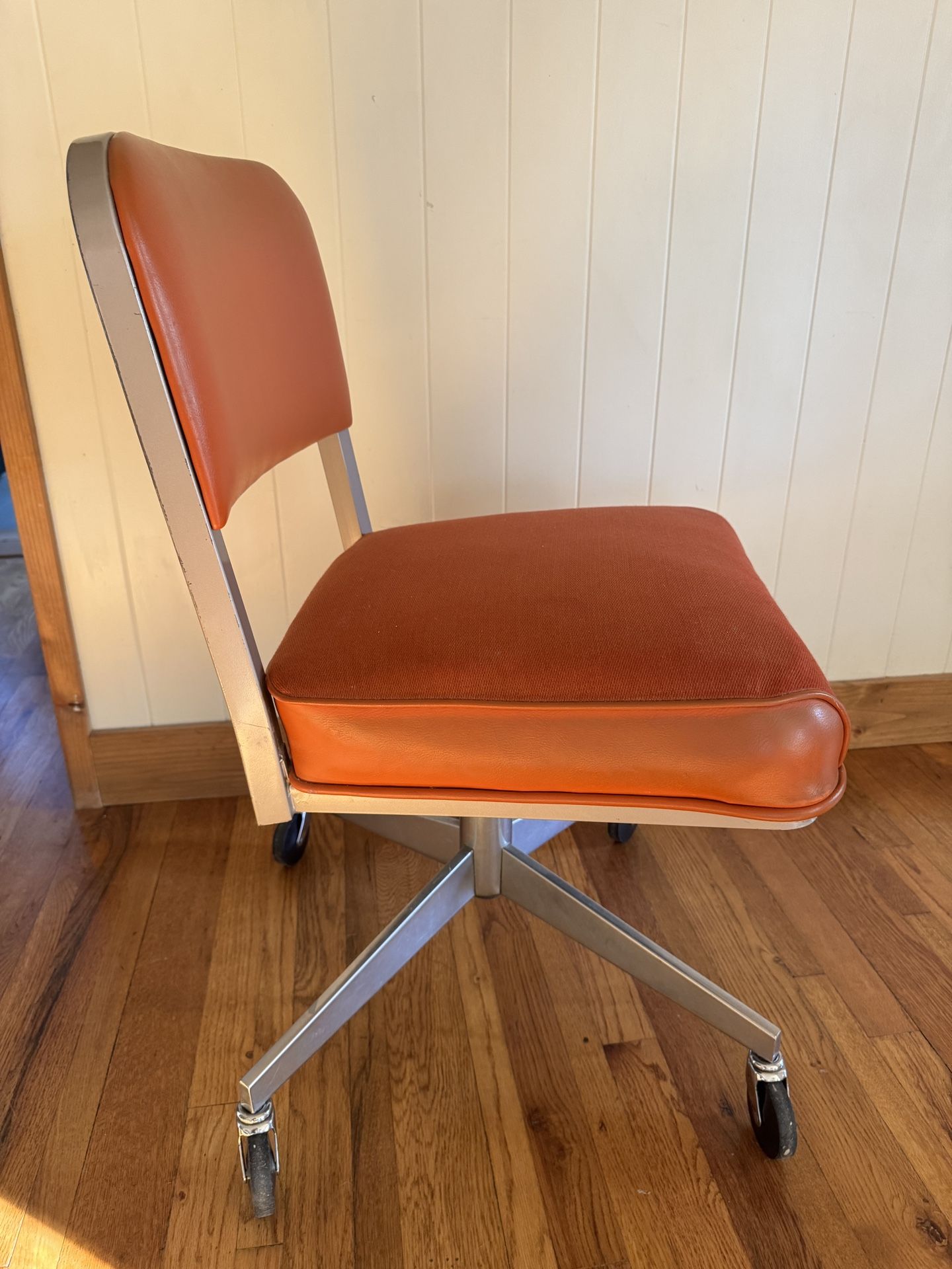 Vintage Steelcase Office Chair Orange Mid Century Mod