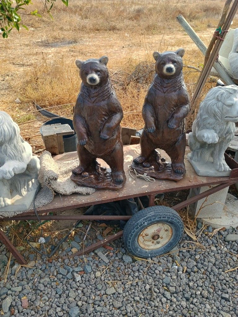 Pair Of Concrete Bears... Beautiful Made A USA