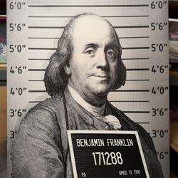 Benjamin Franklin Mugshot Canvas Print