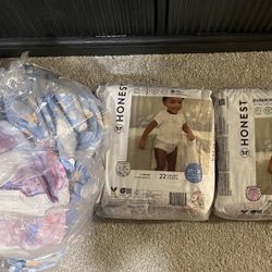 Honest Diapers and pullups 89 pcs 2T-3T 22-37lb