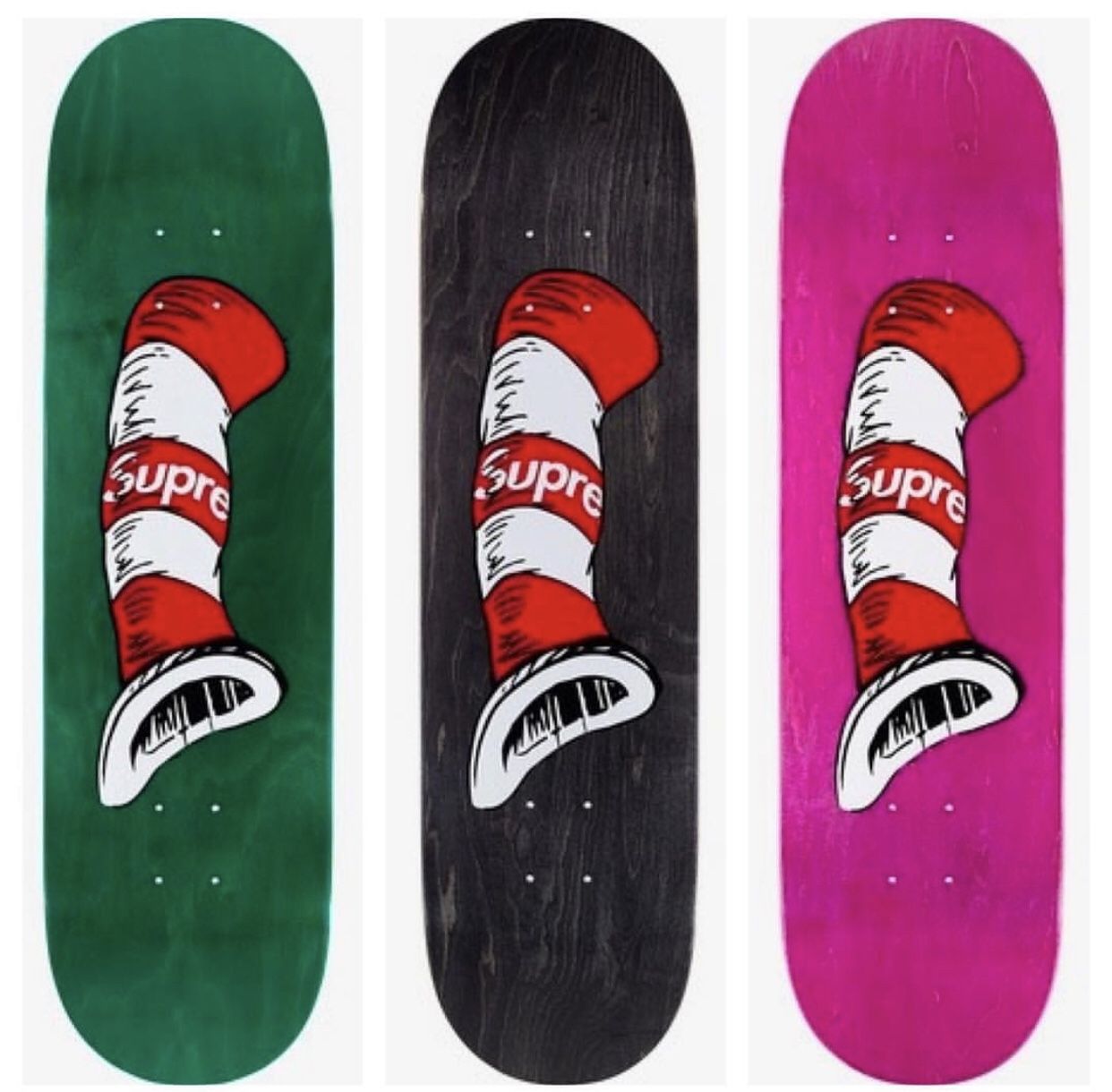 Supreme Cat in the Hat Skateboard Deck Pink