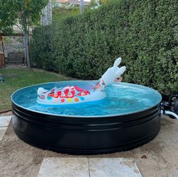 10’ Stock tank swimming pool with pump