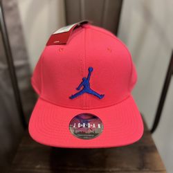 Air Jordan Hat Men Pink Embroidered Blue Logo Jumpman Snap Back Cap New