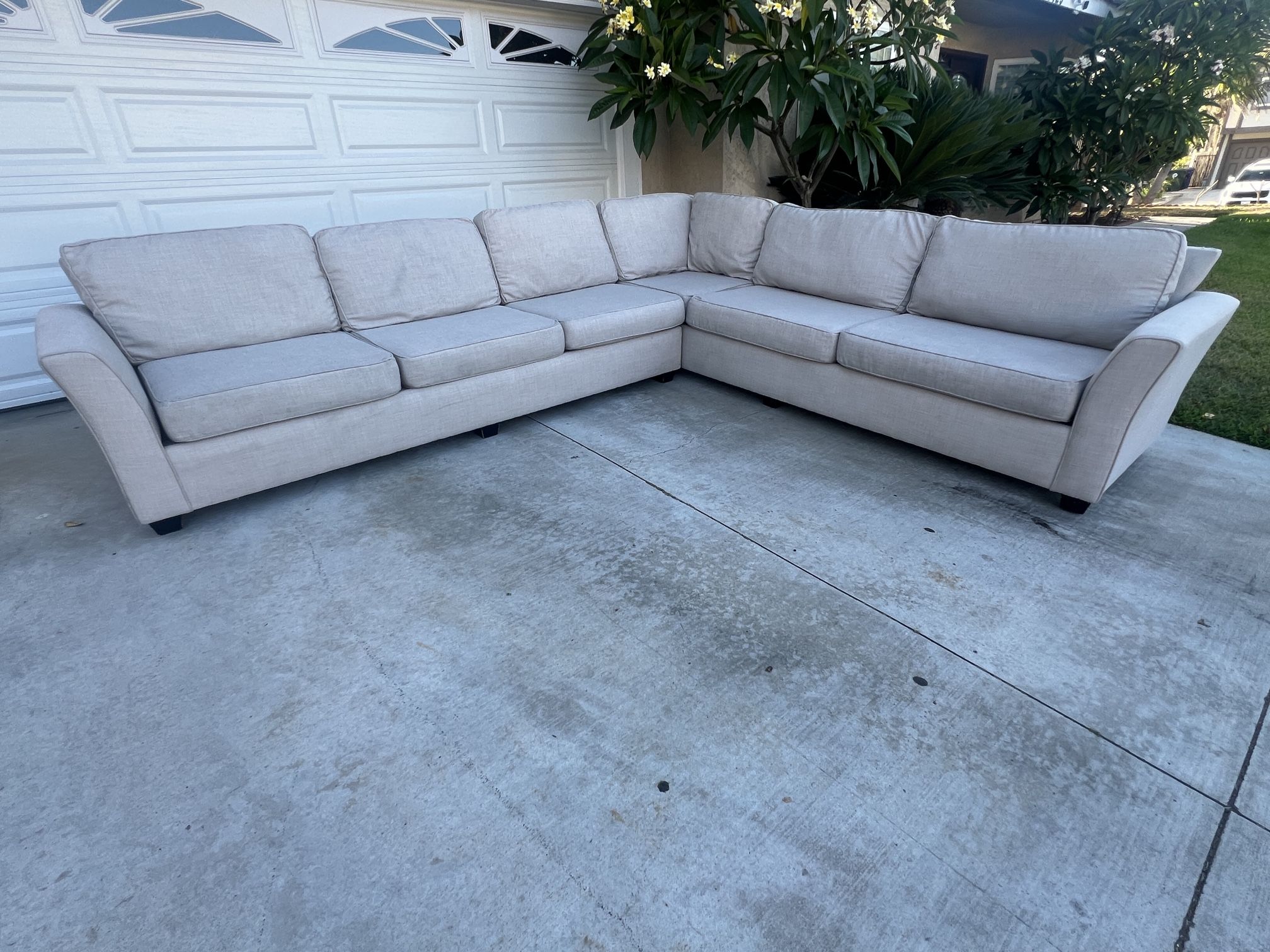 Large 2pc Beige Sectional Couch ( Delivery Available )