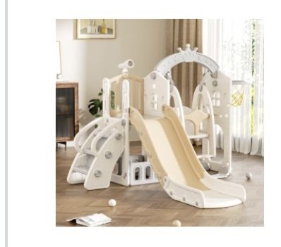 6 n 1 Toddler Slide and Swing Set for Toddler Age 1-3 Years, Toddles Playset Playground