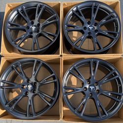 19" Tesla Model Y Factory Oem Wheels Rims Satin Black New Exchange Only