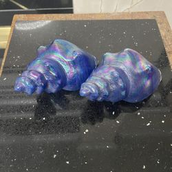 Hand- Crafted  Iridescent Glass Sea Snail Shells