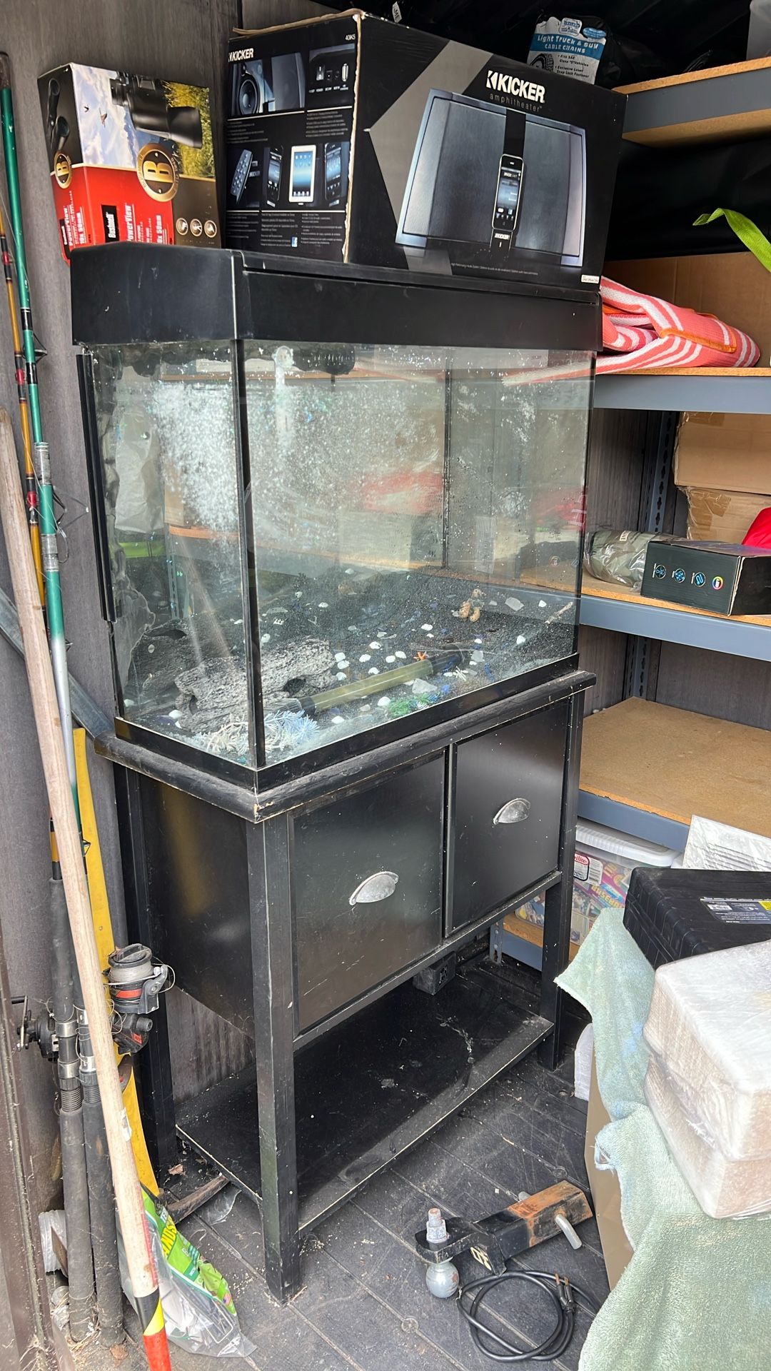 Fish Tank 30 Gallon With Black Wood Stand
