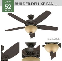 Builder Deluxe 52-Inch Ceiling Fan in Open Box / Unused (