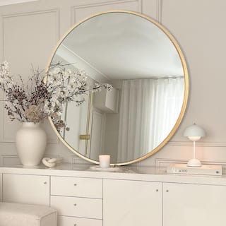 brand new，36 in. W x 36 in. H Large Round Aluminum Frame Wall Mounted Wall Mirror Vanity Mirror $99  Warehouse Address:  2745 Boone st  Columbia sc 29
