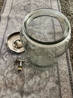 Large Glass Jar with Lid and Spigot
