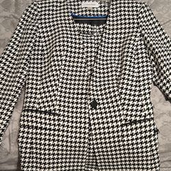 Black and White Houndstooth Pattern Blazer calvin klein top 4 and bottom 8