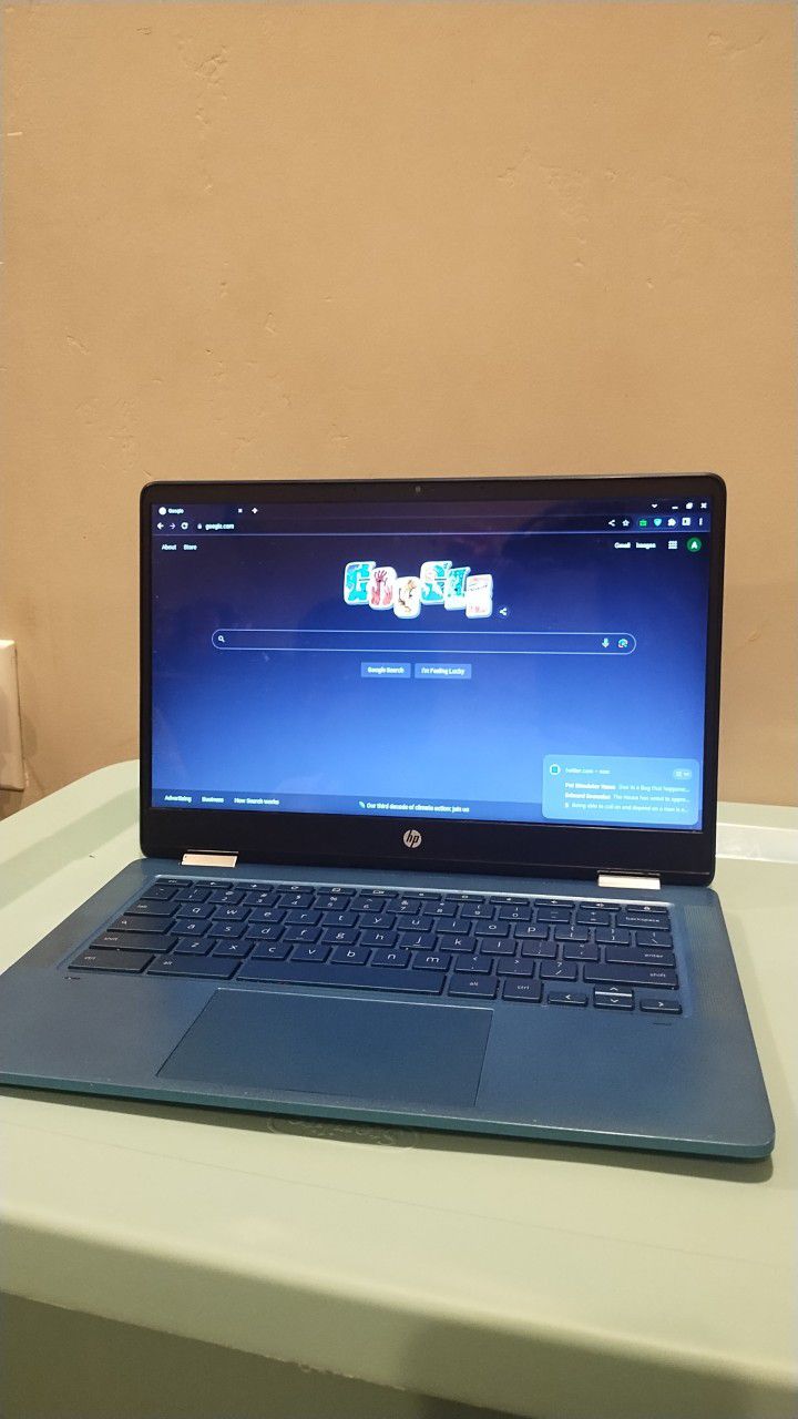 "14" Teal HP Chromebook Touchscreen 2 in 1 Laptop