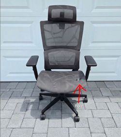 Cosmetic flaw hole in the corner mesh. Office Desk high back chair