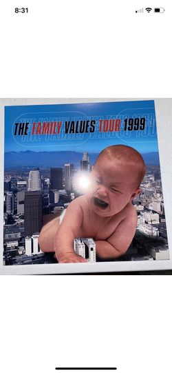 2-Sided Poster The Family Values Tour 1999 Limp Bizkit Korn Primus 12 x 12”